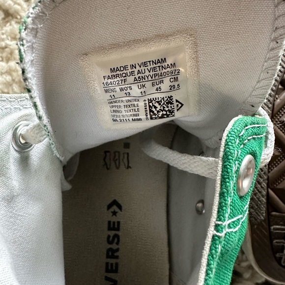 Converse Chuck Taylor All Star Canvas Green Men's Size 11/Womens 13 GUC - Picture 7 of 8